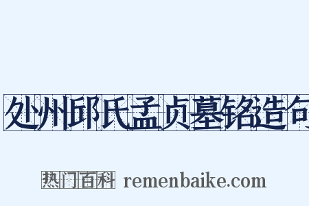 处州邱氏孟贞墓铭造句是什么意思的图片